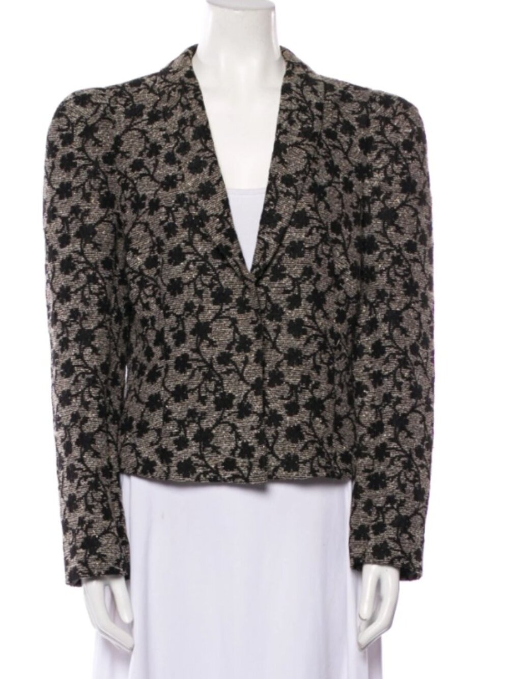 Co. Collections floral embroidered evening cropped evening jacket, M/L